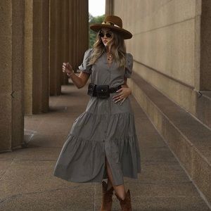 Brochu Walker Havana tiered midi dress nwot